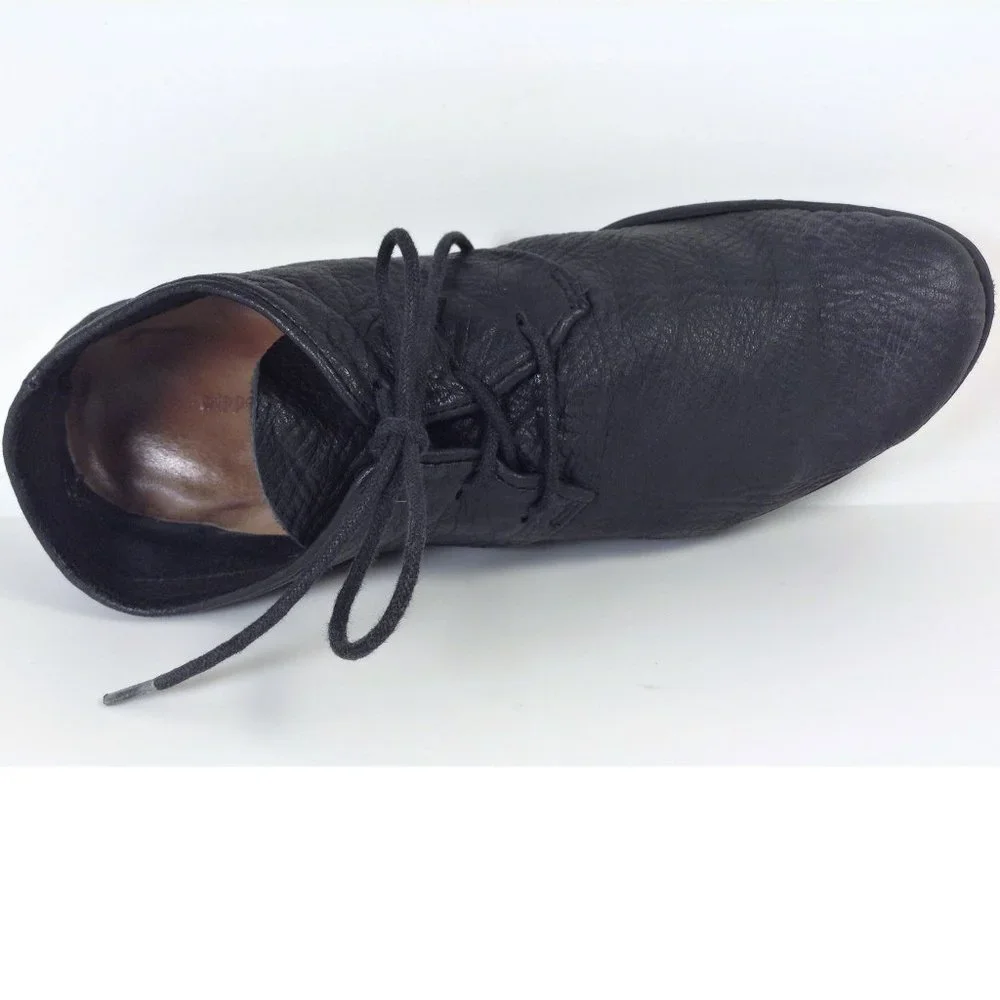 Trippen Cosy f Cup Black Elk Leather Lace Up Shoes Unisex 37 US 6.5 7 Lagenlook